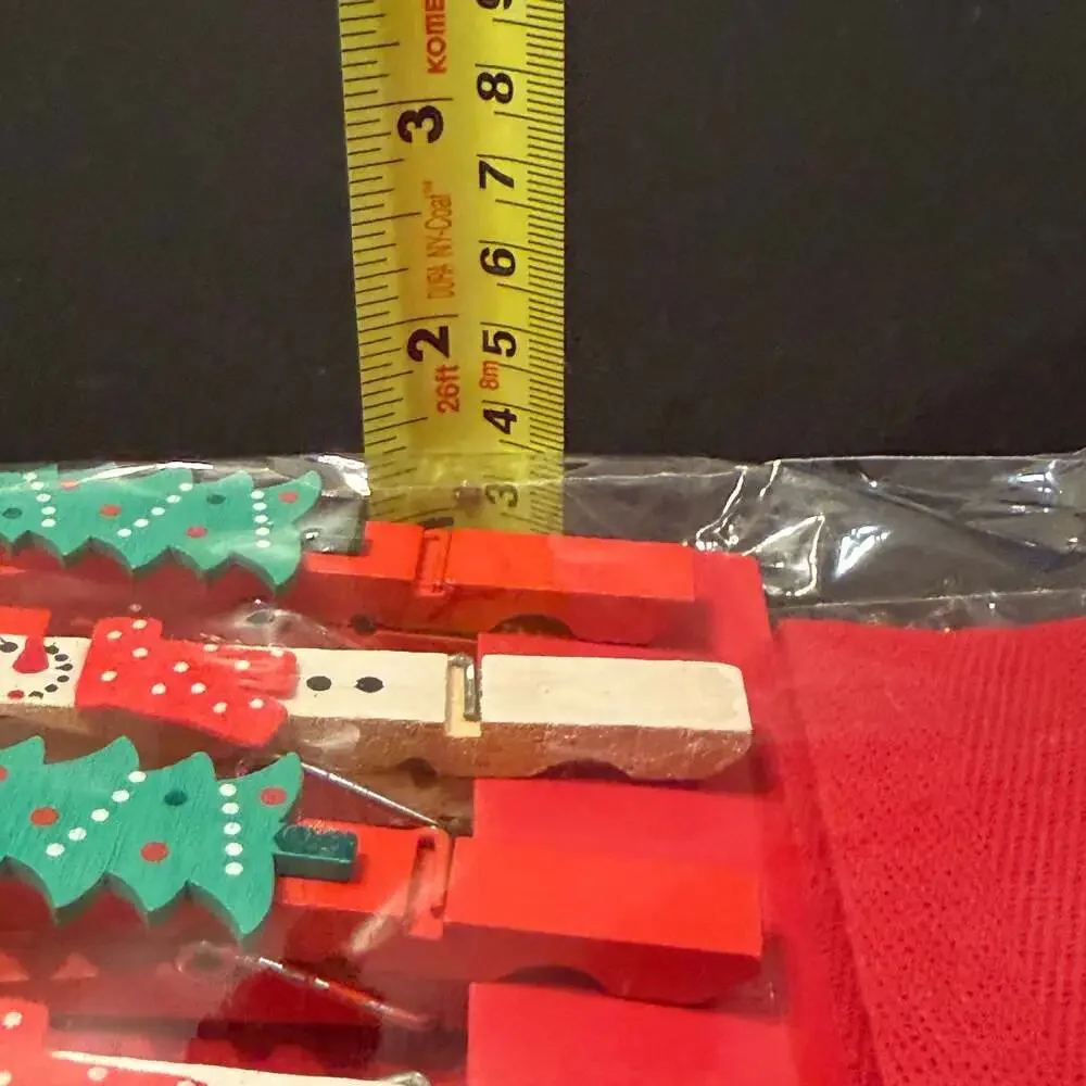 2 Design Focus Holiday Card Garlands + clips Santa, Reindeer, Snowman & Tree